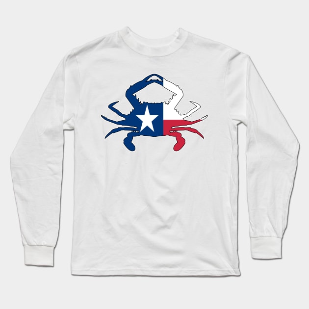 Texan Crab Long Sleeve T-Shirt by Wickedcartoons